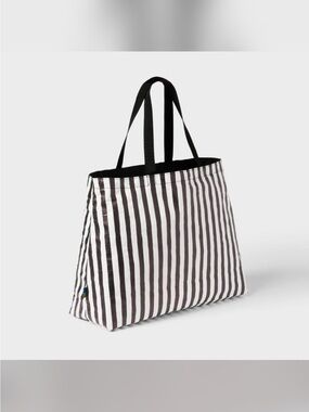 Open Story 💥  Waterproof 💦 Black and White Striped Tote Bag